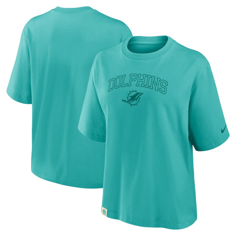 Miami Dolphins Women's Glory Arch Boxy T-Shirt - Aqua on sale