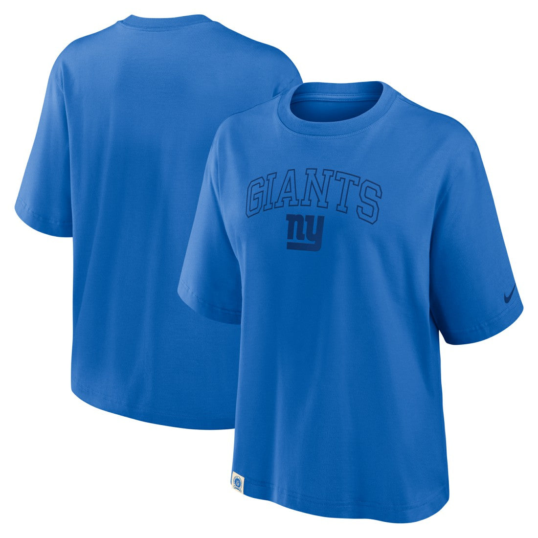 New York Giants Women's Glory Arch Boxy T-Shirt - Royal discount