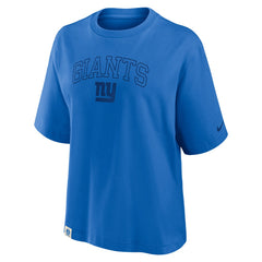 New York Giants Women's Glory Arch Boxy T-Shirt - Royal discount