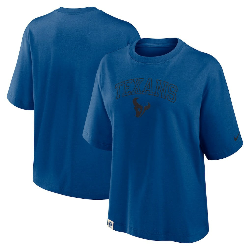 Houston Texans Women's Glory Arch Boxy T-Shirt - Blue cheap