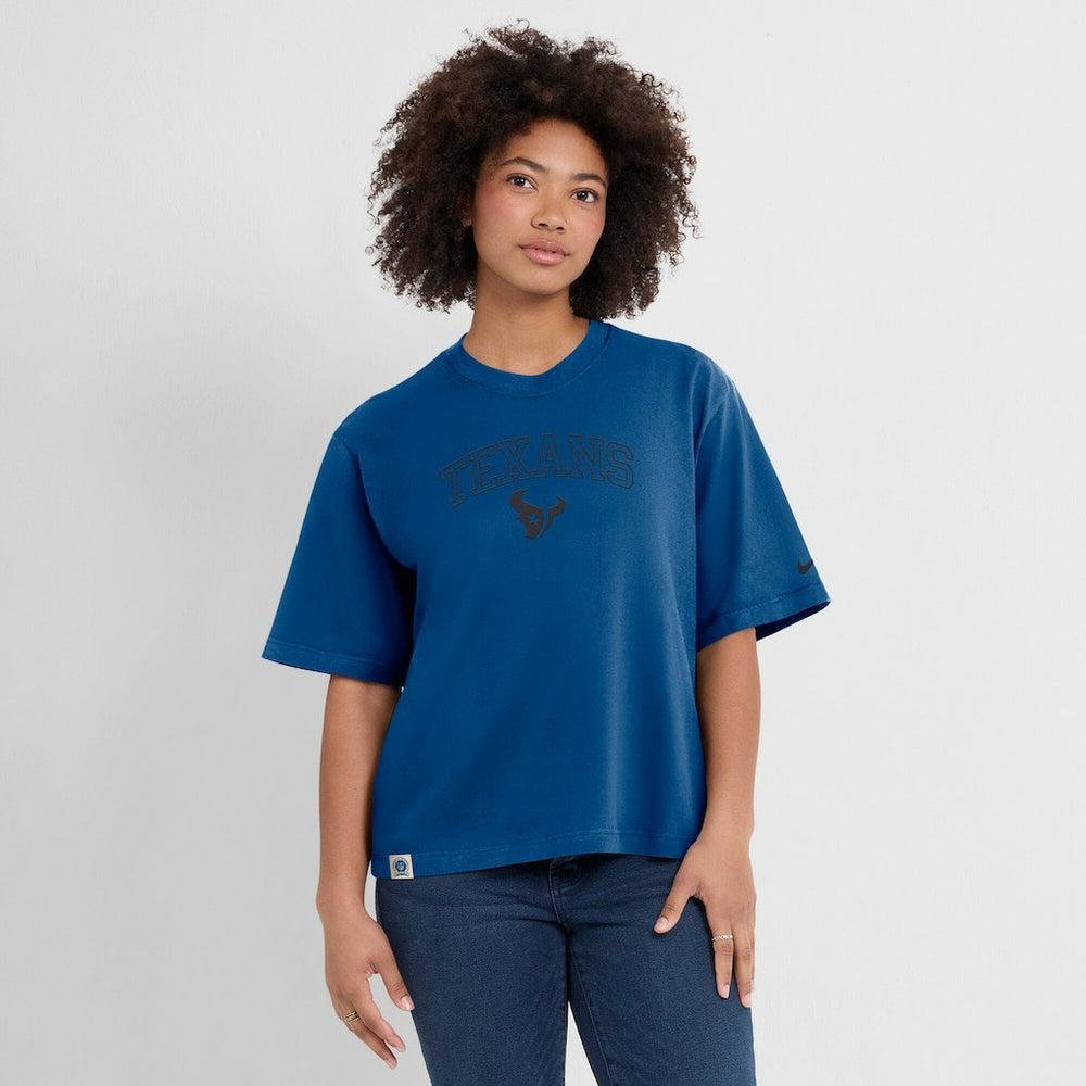 Houston Texans Women's Glory Arch Boxy T-Shirt - Blue cheap
