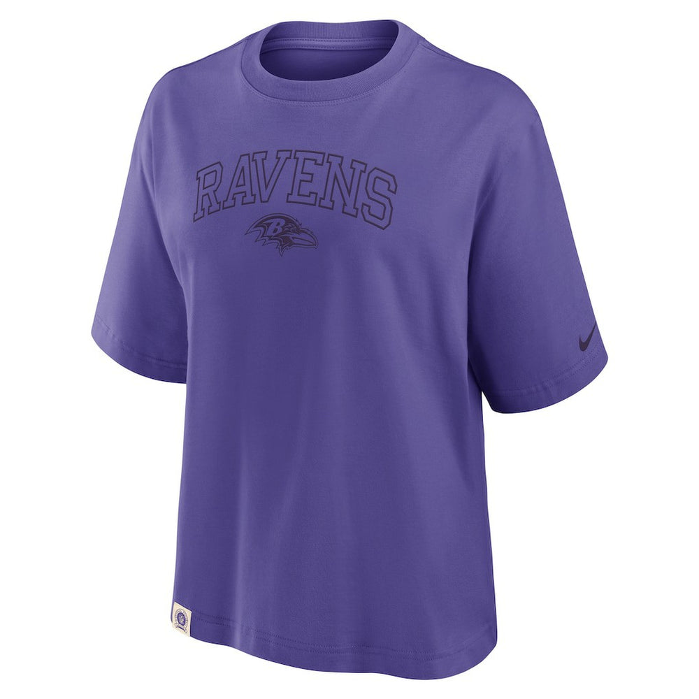 Baltimore Ravens Women's Glory Arch Boxy T-Shirt - Purple for sale