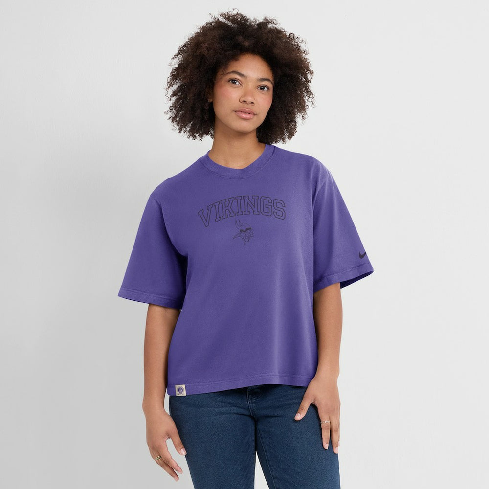 Minnesota Vikings Women's Glory Arch Boxy T-Shirt - Purple outlet