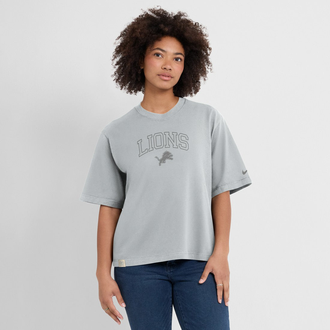 Detroit Lions Women's Glory Arch Boxy T-Shirt - Gray outlet