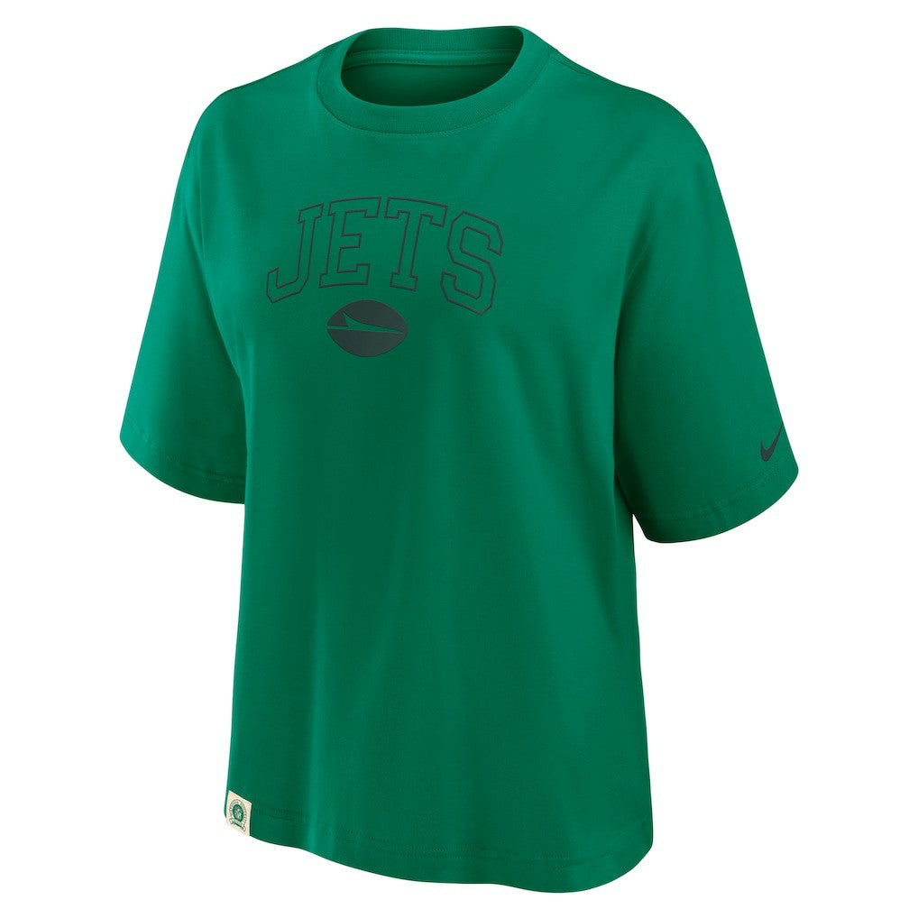 New York Jets Women's Glory Arch Boxy T-Shirt - Green on sale