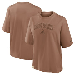 Cleveland Browns Women's Glory Arch Boxy T-Shirt - Brown sale