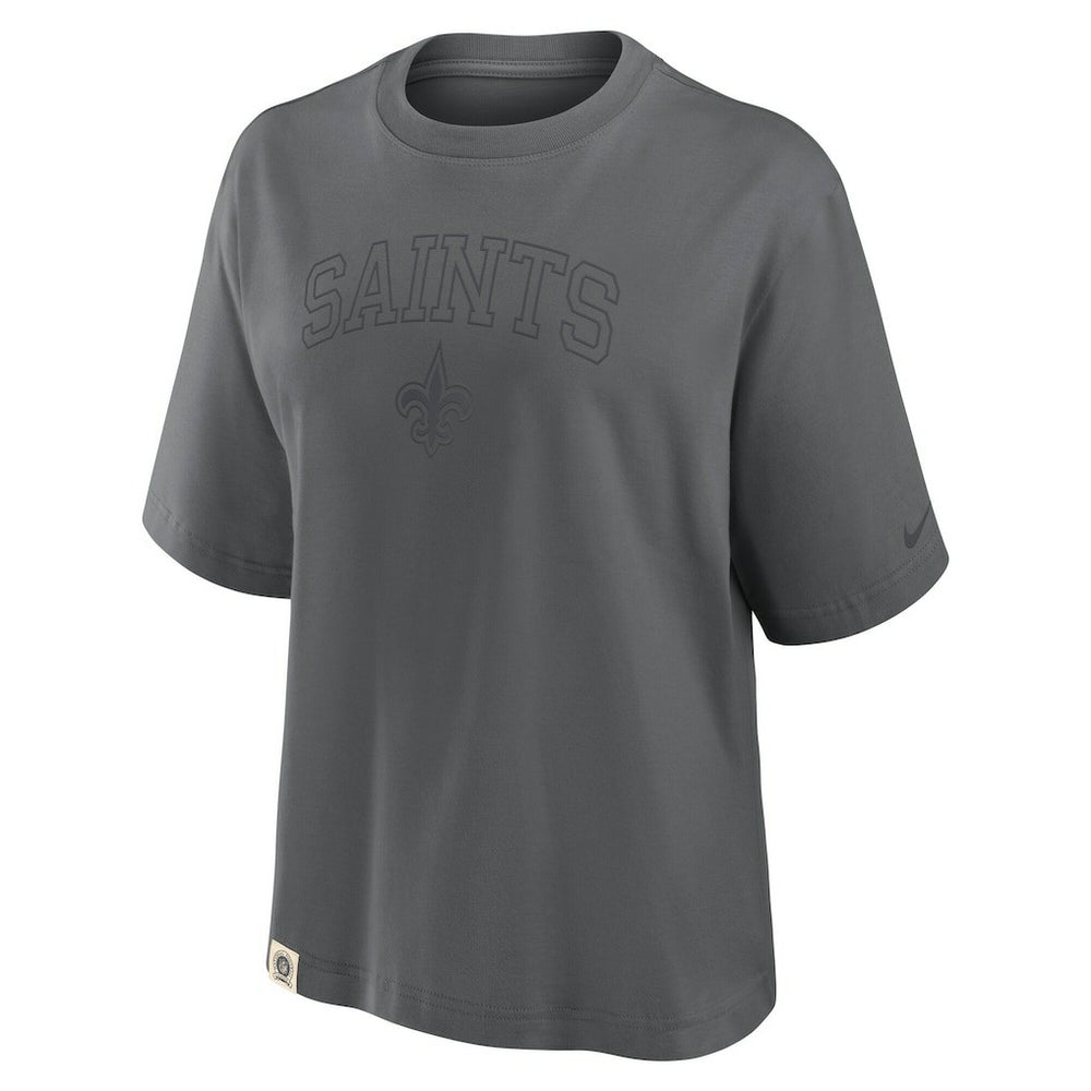New Orleans Saints Women's Glory Arch Boxy T-Shirt - Charcoal sale