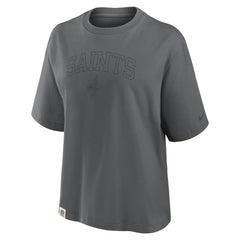 New Orleans Saints Women's Glory Arch Boxy T-Shirt - Charcoal sale