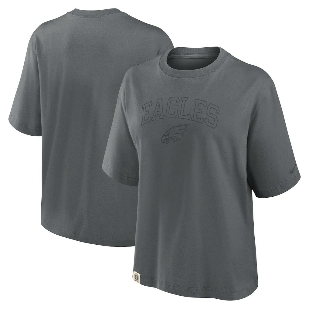 Philadelphia Eagles Women's Glory Arch Boxy T-Shirt - Charcoal outlet