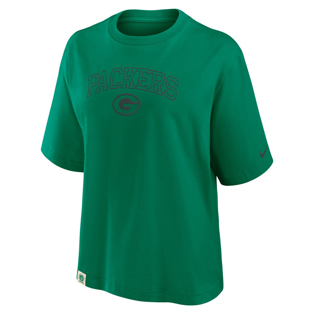 Green Bay Packers Women's Glory Arch Boxy T-Shirt - Green sale