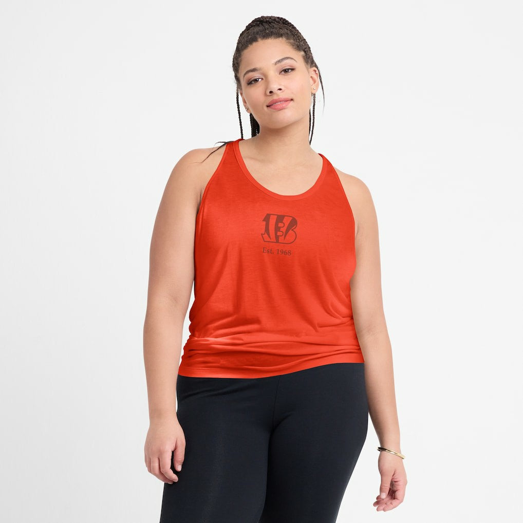 Cincinnati Bengals Women's Glory Open-Back Crisscross Dri-FIT Tank Top - Orange for sale