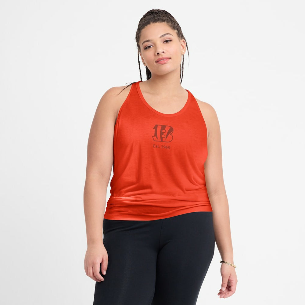 Cincinnati Bengals Women's Glory Open-Back Crisscross Dri-FIT Tank Top - Orange for sale