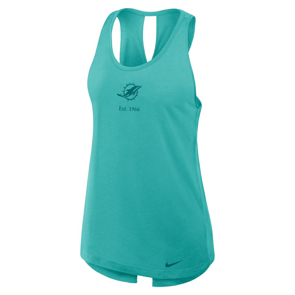Miami Dolphins Women's Glory Open-Back Crisscross Dri-FIT Tank Top - Aqua sale