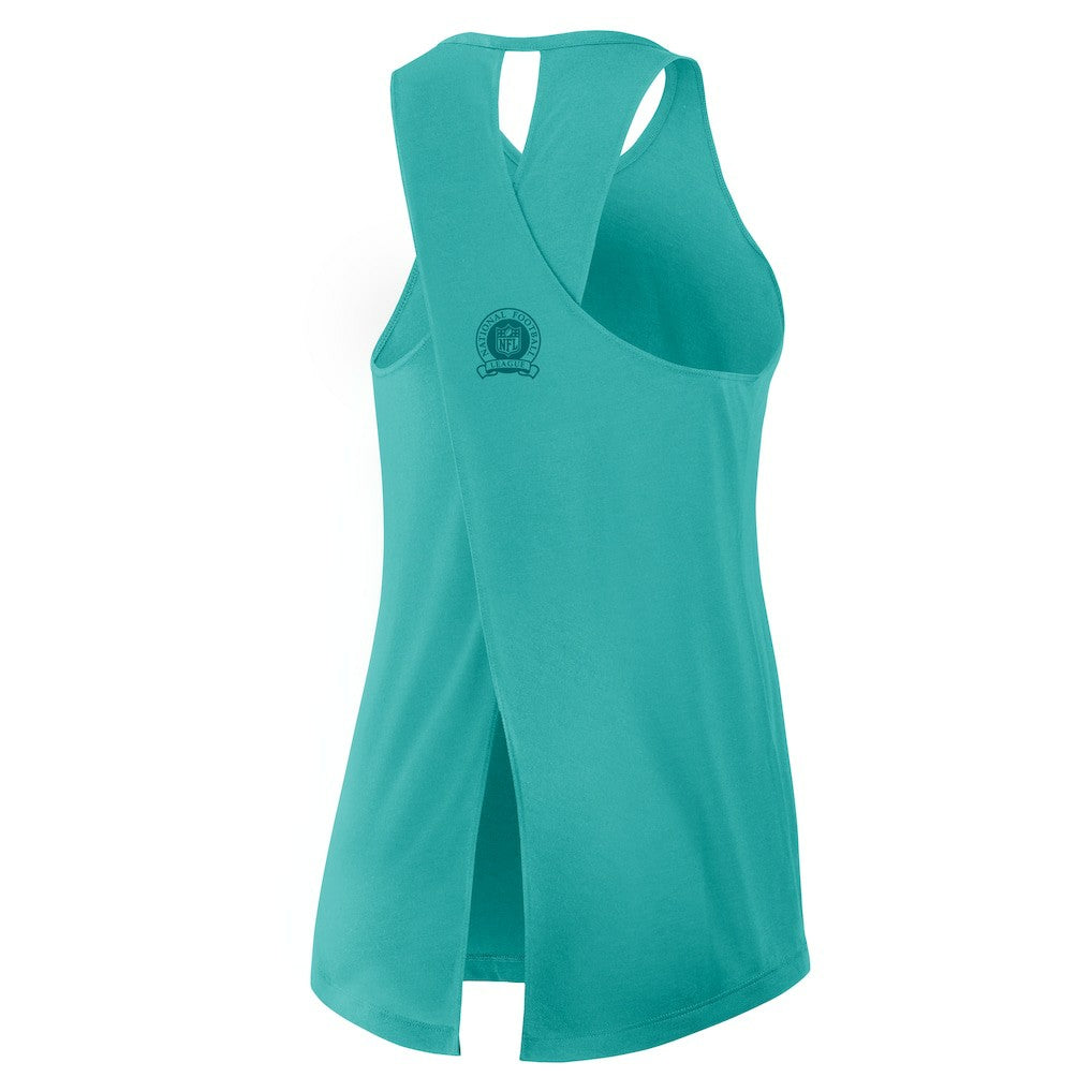 Miami Dolphins Women's Glory Open-Back Crisscross Dri-FIT Tank Top - Aqua sale