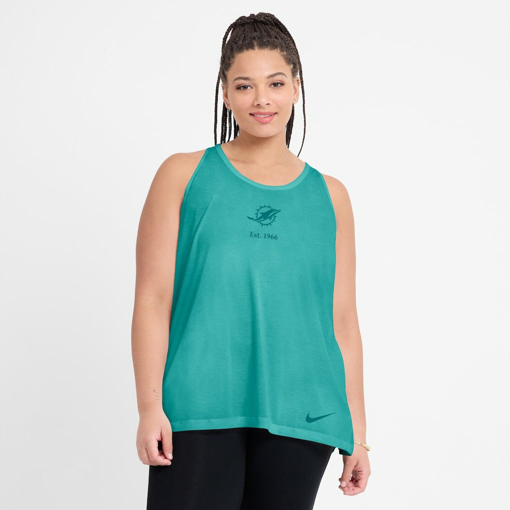 Miami Dolphins Women's Glory Open-Back Crisscross Dri-FIT Tank Top - Aqua sale