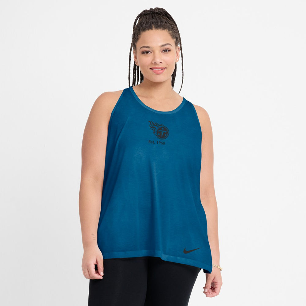 Tennessee Titans Women's Glory Open-Back Crisscross Dri-FIT Tank Top - Navy for sale