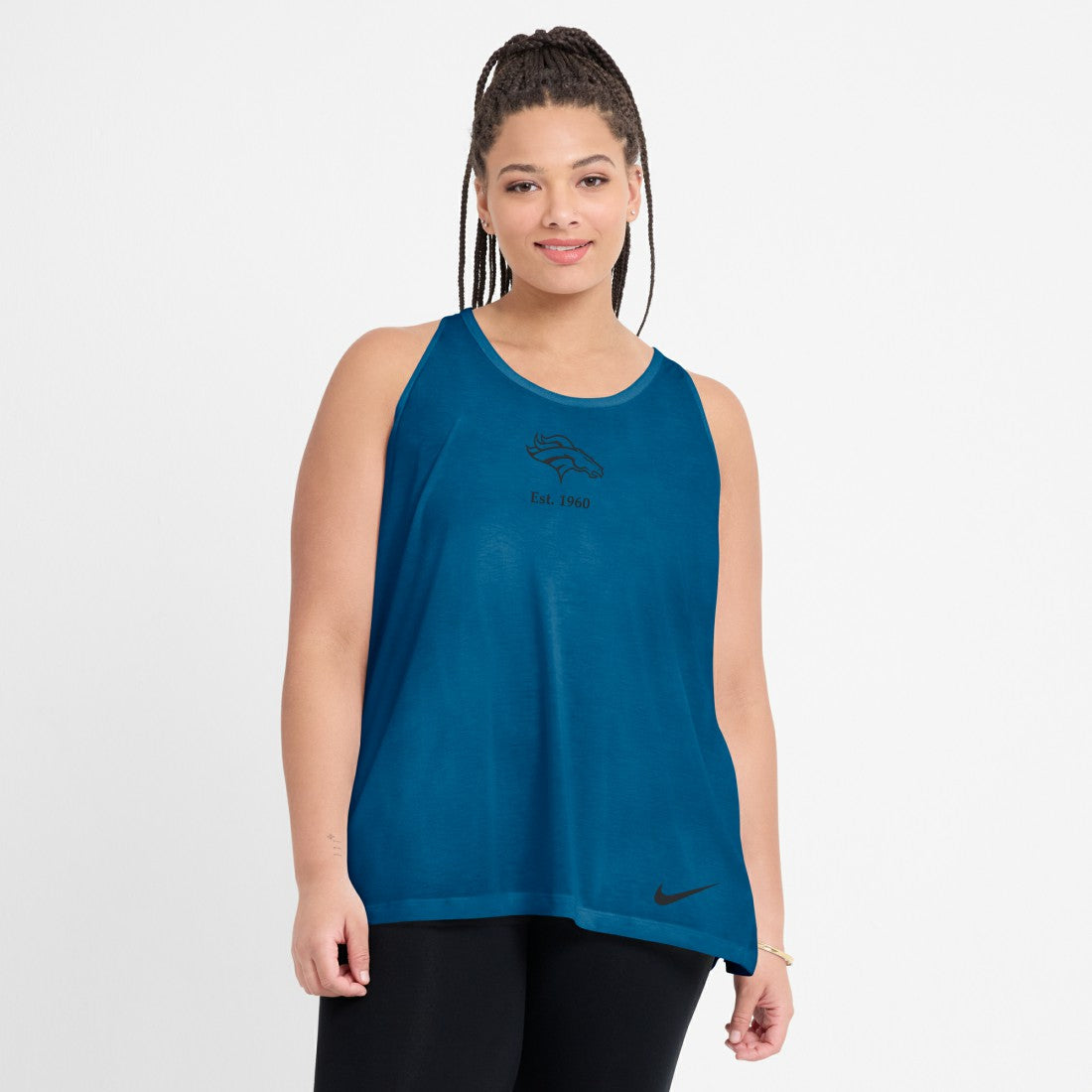 Denver Broncos Women's Glory Open-Back Crisscross Dri-FIT Tank Top - Turquoise online