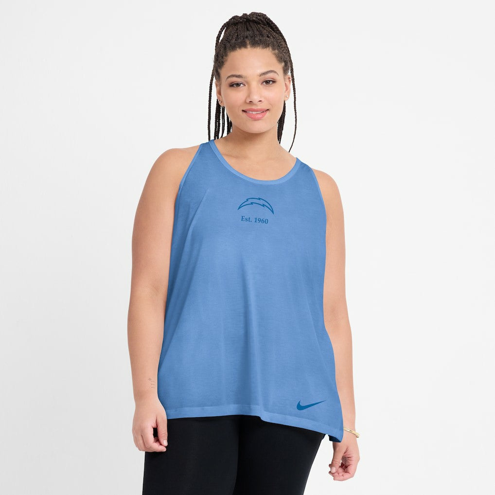 Los Angeles Chargers Women's Glory Open-Back Crisscross Dri-FIT Tank Top - Powder Blue sale