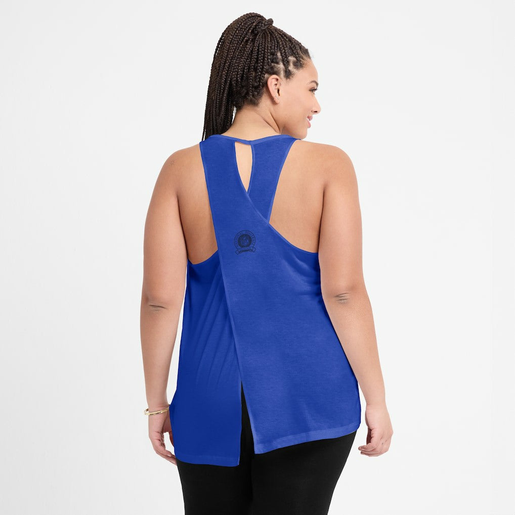 Los Angeles Rams Women's Glory Open-Back Crisscross Dri-FIT Tank Top - Royal discount