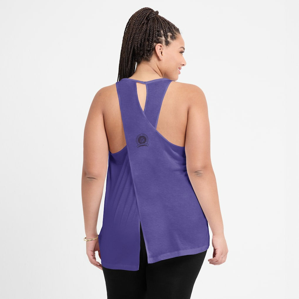Baltimore Ravens Women's Glory Open-Back Crisscross Dri-FIT Tank Top - Purple for sale