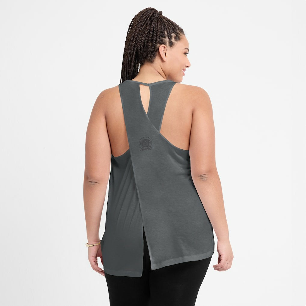 Pittsburgh Steelers Women's Glory Open-Back Crisscross Dri-FIT Tank Top - Charcoal sale