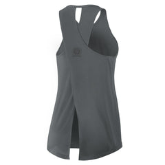 Las Vegas Raiders Women's Glory Open-Back Crisscross Dri-FIT Tank Top - Charcoal outlet