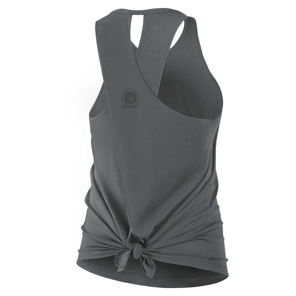 Las Vegas Raiders Women's Glory Open-Back Crisscross Dri-FIT Tank Top - Charcoal outlet