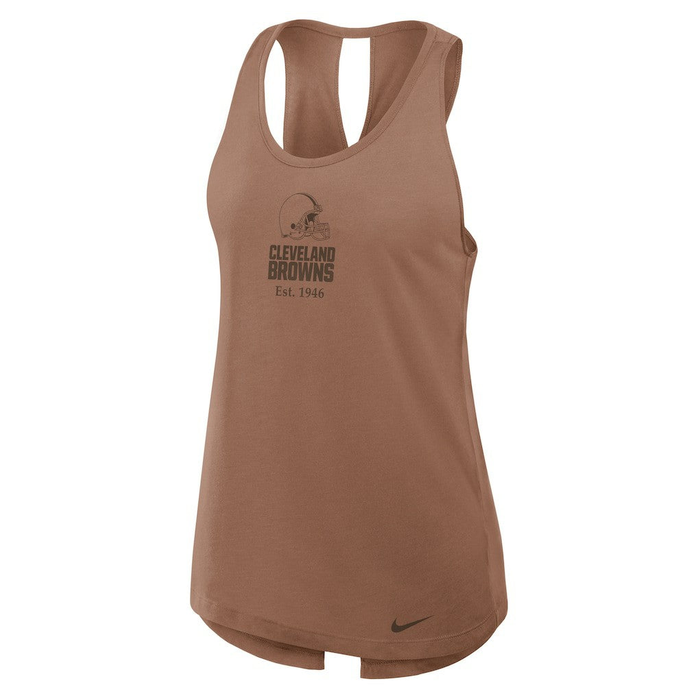 Cleveland Browns Women's Glory Open-Back Crisscross Dri-FIT Tank Top - Brown for sale