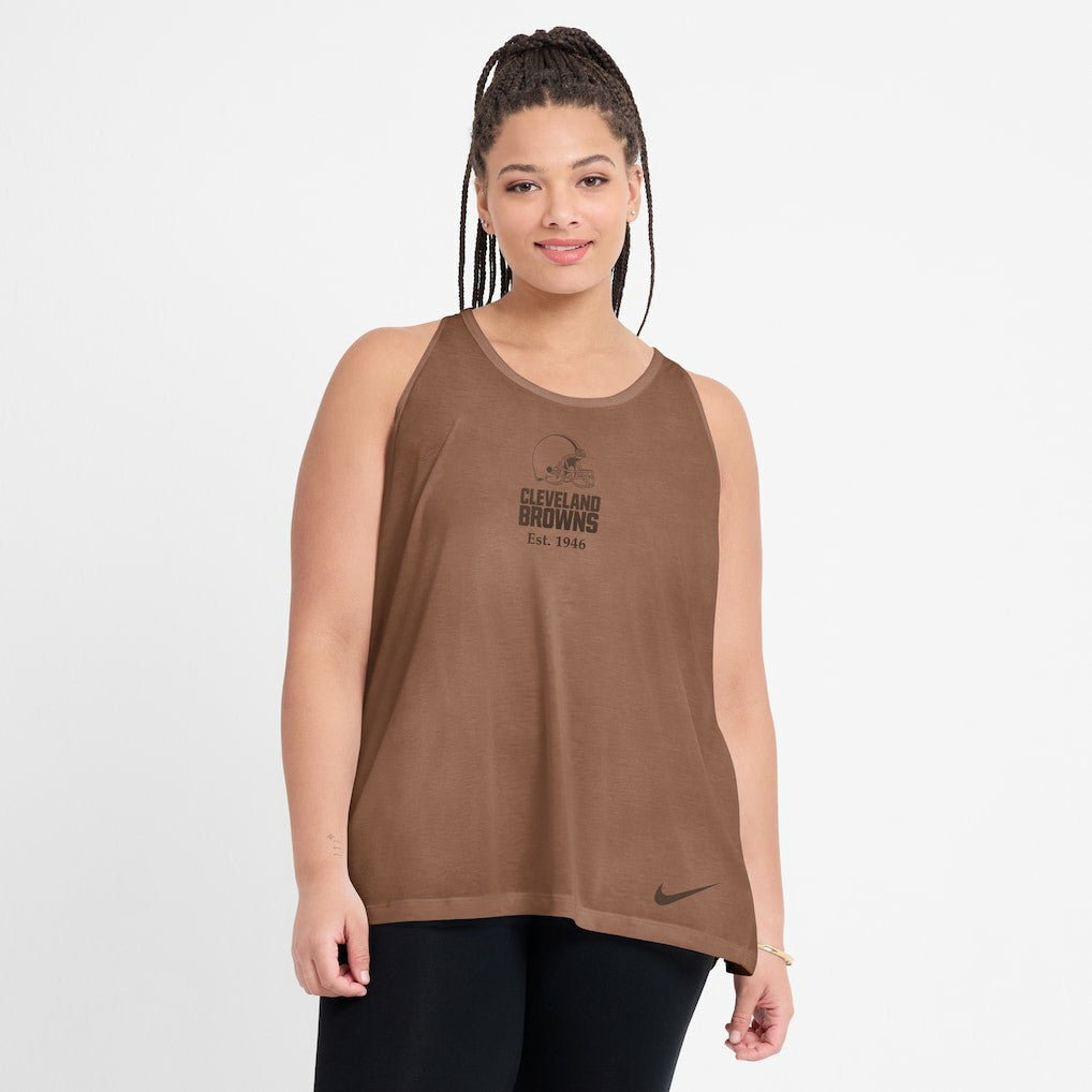 Cleveland Browns Women's Glory Open-Back Crisscross Dri-FIT Tank Top - Brown for sale