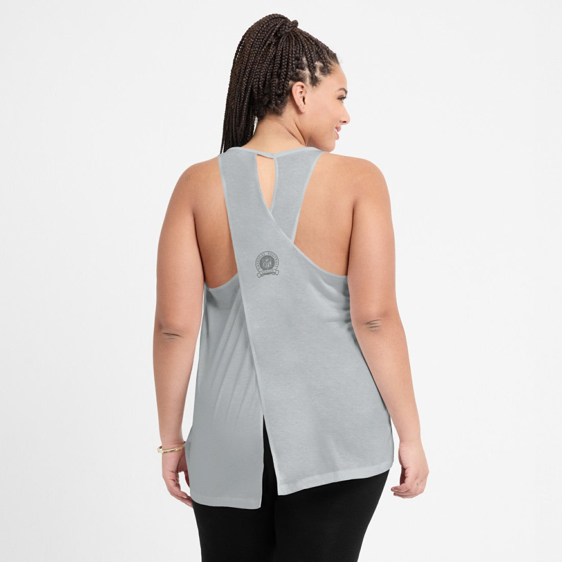 Detroit Lions Women's Glory Open-Back Crisscross Dri-FIT Tank Top - Gray for sale