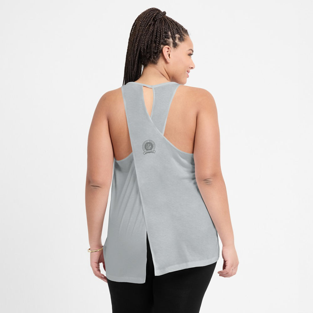 Detroit Lions Women's Glory Open-Back Crisscross Dri-FIT Tank Top - Gray for sale