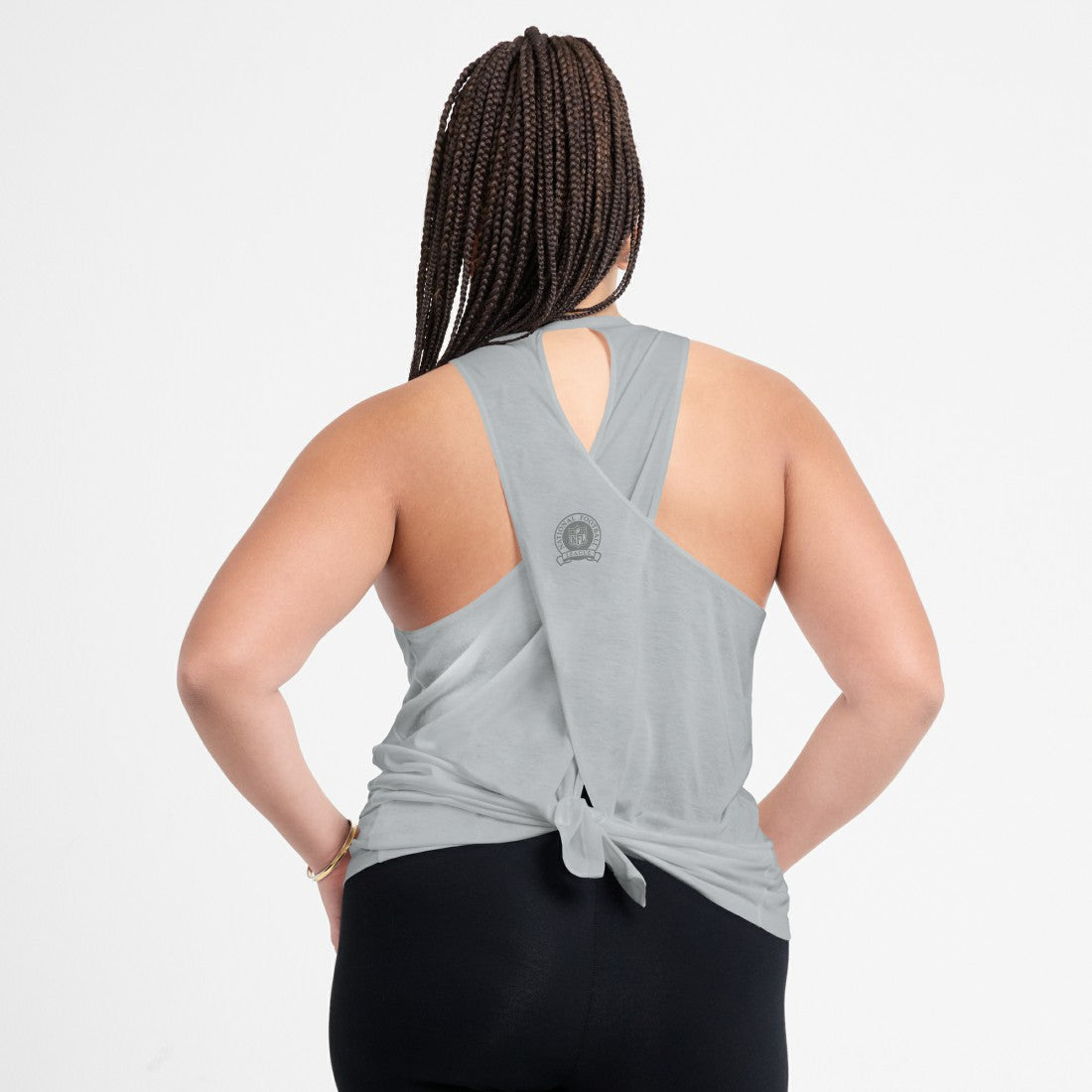 Detroit Lions Women's Glory Open-Back Crisscross Dri-FIT Tank Top - Gray for sale