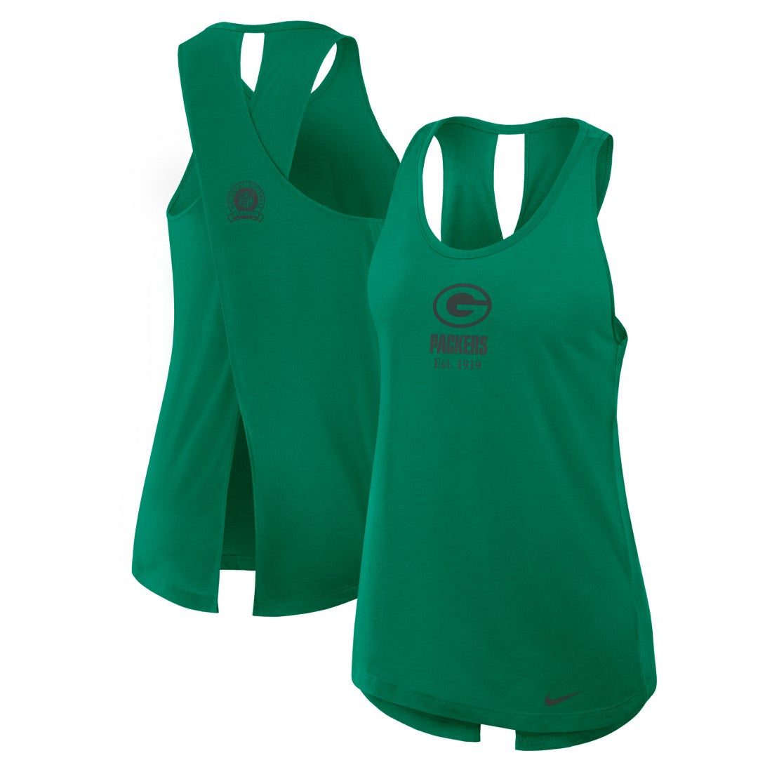 Green Bay Packers Women's Glory Open-Back Crisscross Dri-FIT Tank Top - Green cheap
