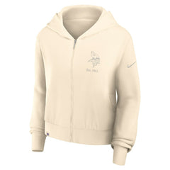 Minnesota Vikings Women's Glory Cropped Full-Zip Hoodie - Cream discount