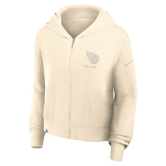 Tennessee Titans Women's Glory Cropped Full-Zip Hoodie - Cream on sale