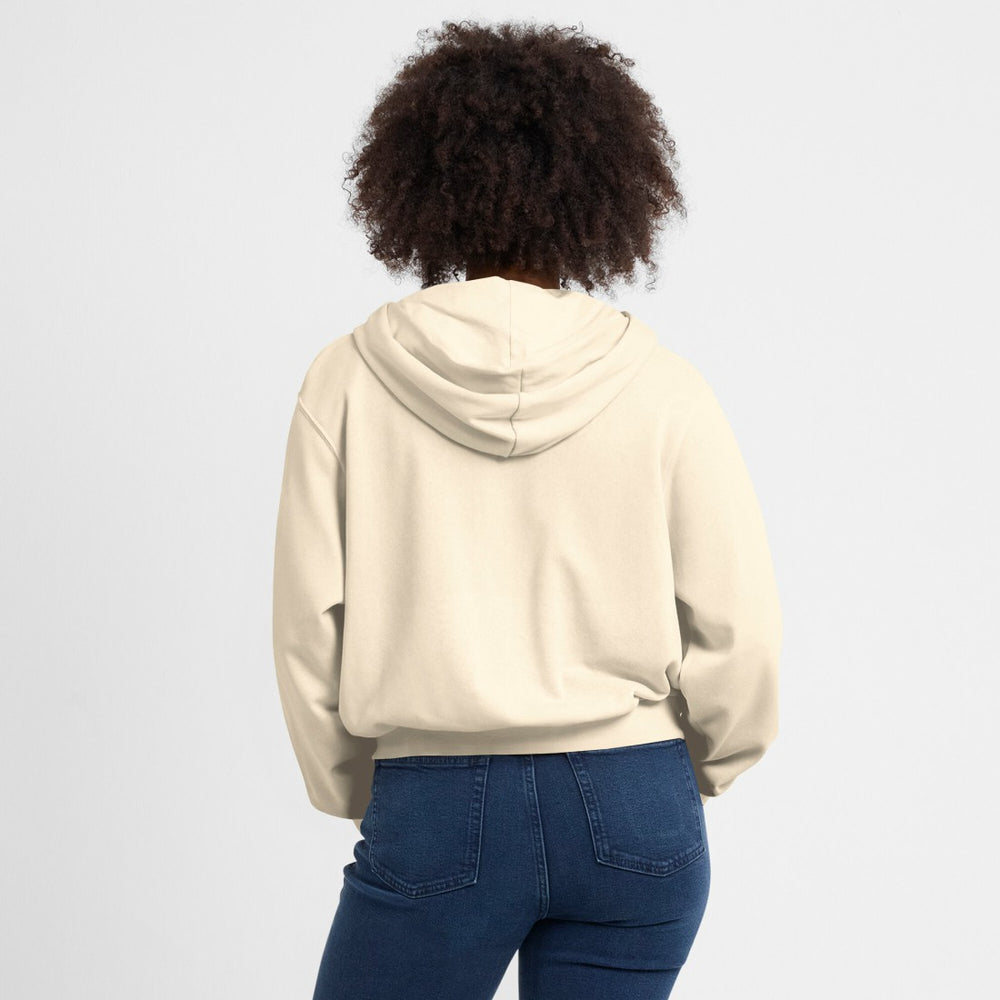 Green Bay Packers Women's Glory Cropped Full-Zip Hoodie - Cream sale