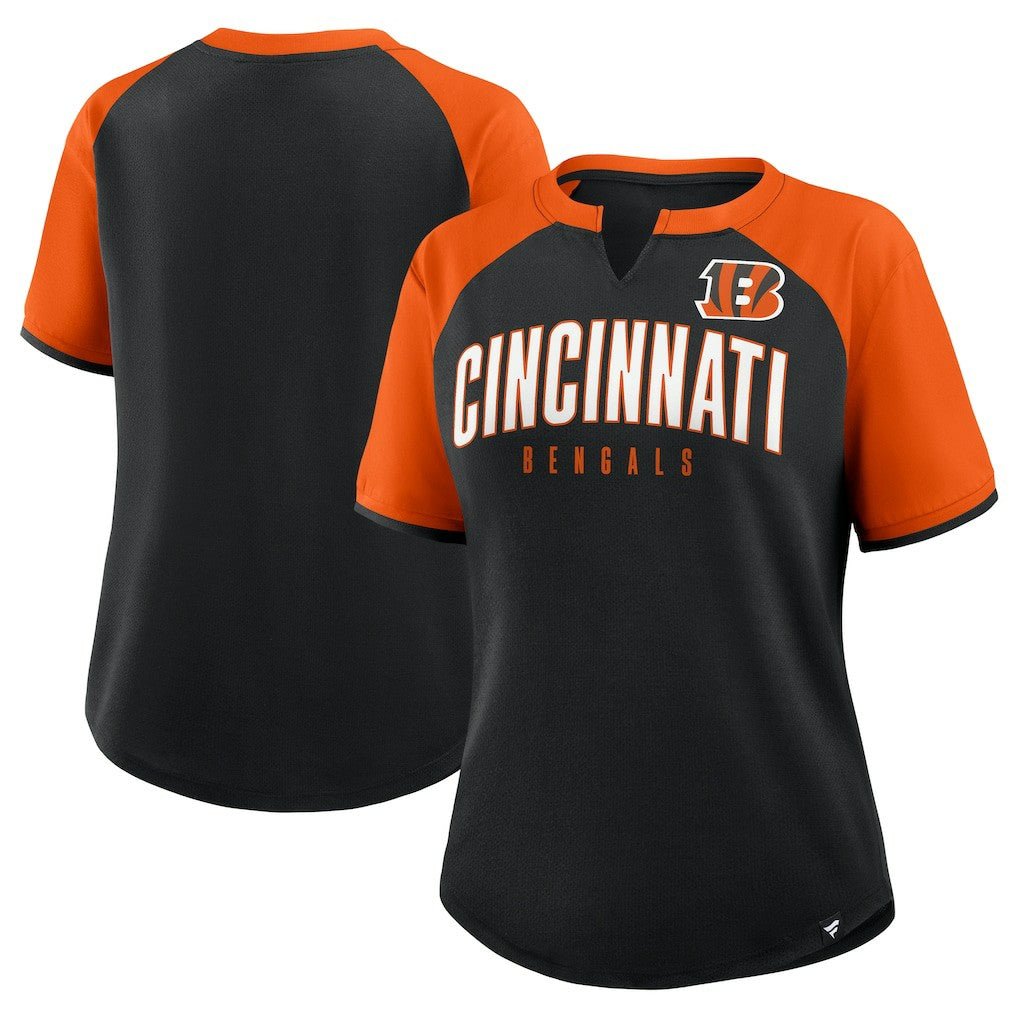 Cincinnati Bengals Women's Height Advantage T-Shirt - Black/Orange outlet