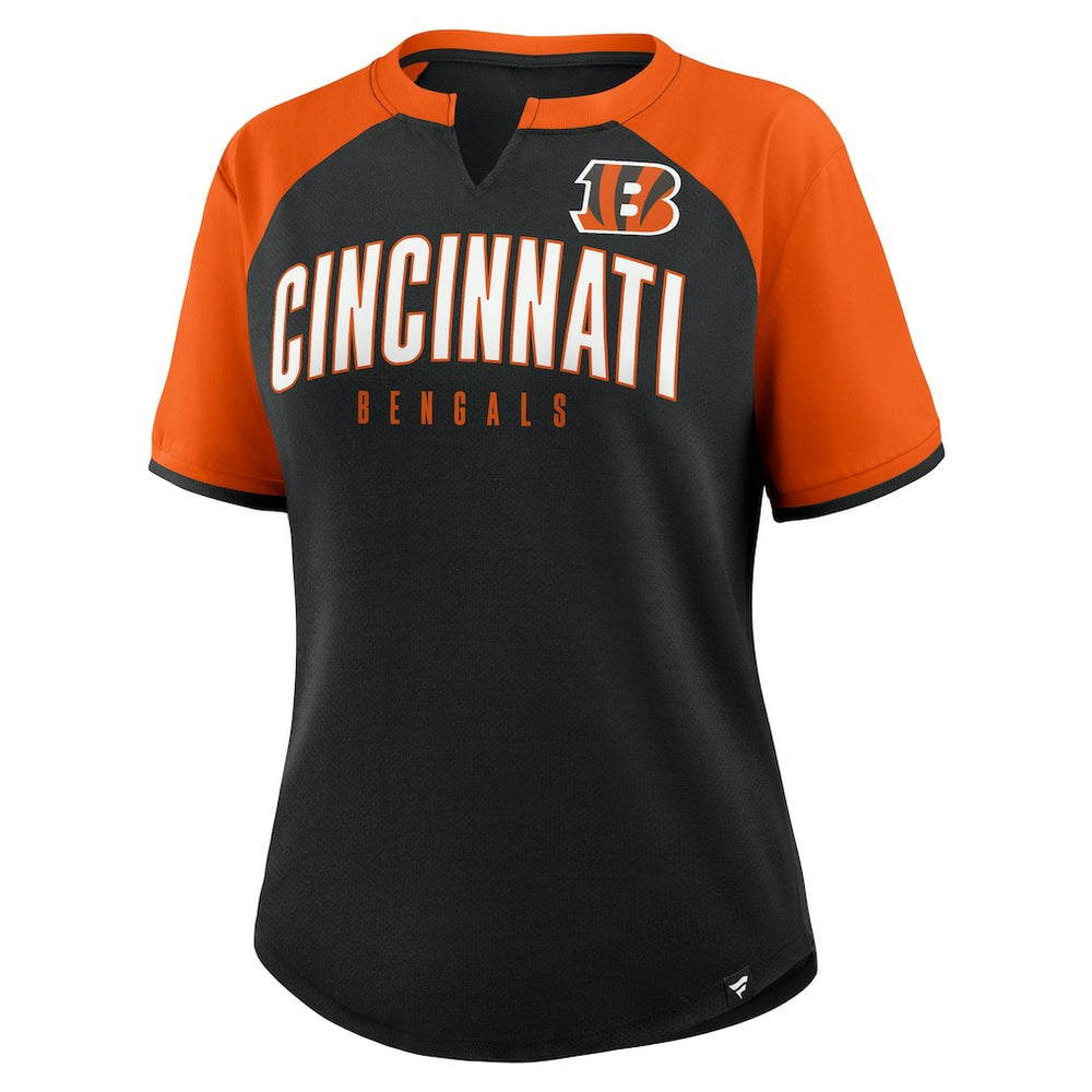Cincinnati Bengals Women's Height Advantage T-Shirt - Black/Orange outlet