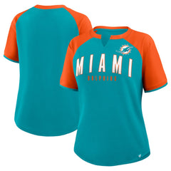 Miami Dolphins Women's Height Advantage T-Shirt - Aqua/Orange discount
