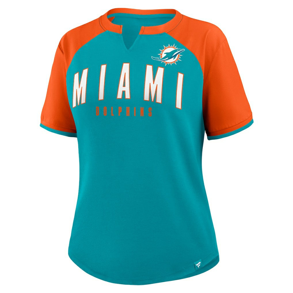 Miami Dolphins Women's Height Advantage T-Shirt - Aqua/Orange discount