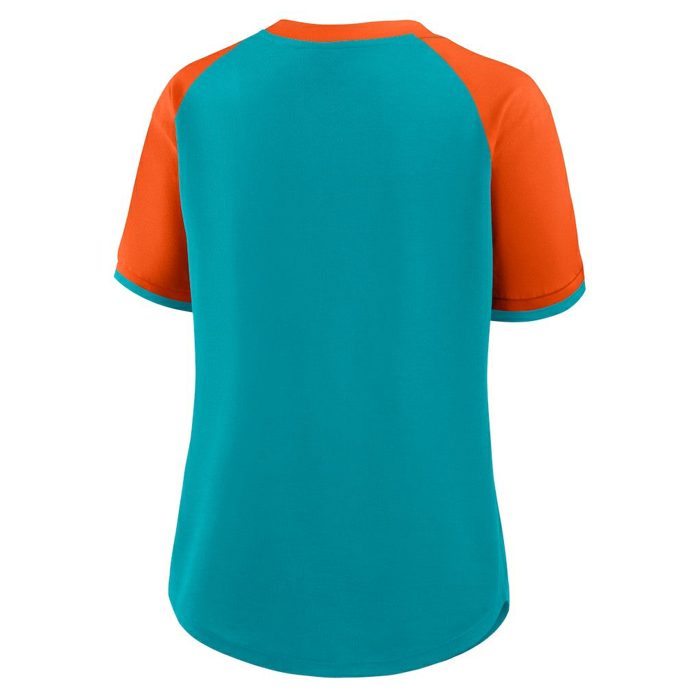 Miami Dolphins Women's Height Advantage T-Shirt - Aqua/Orange discount