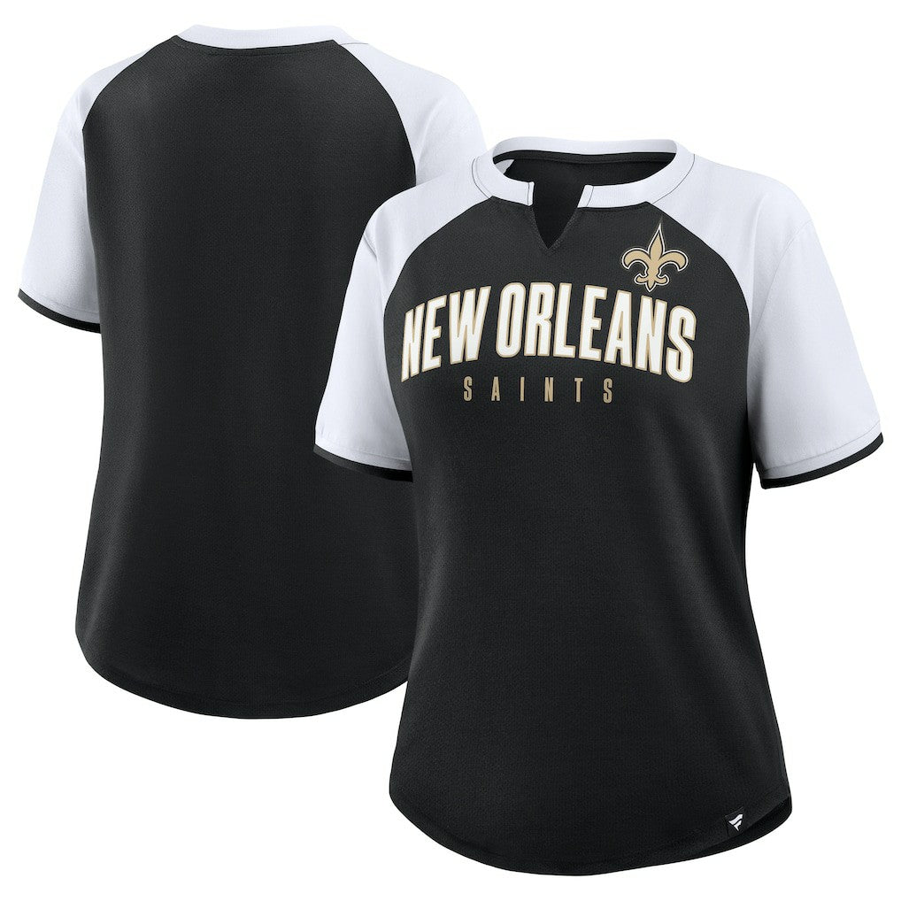 New Orleans Saints Women's Height Advantage T-Shirt - Black/White discount
