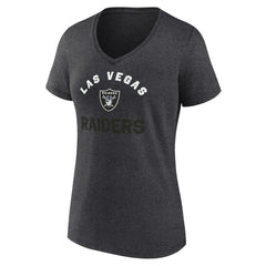 Las Vegas Raiders Logo Athletic Women's Unrivaled V-Neck T-Shirt - Heather Charcoal for sale