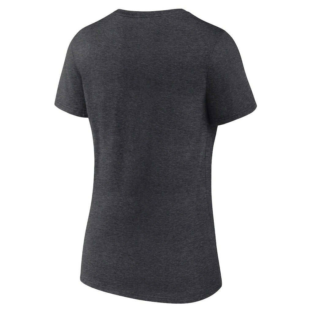 Las Vegas Raiders Logo Athletic Women's Unrivaled V-Neck T-Shirt - Heather Charcoal for sale