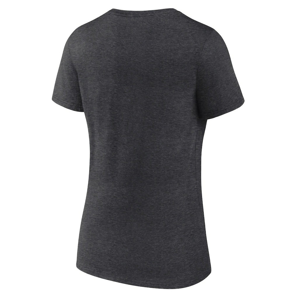 Las Vegas Raiders Logo Athletic Women's Unrivaled V-Neck T-Shirt - Heather Charcoal for sale