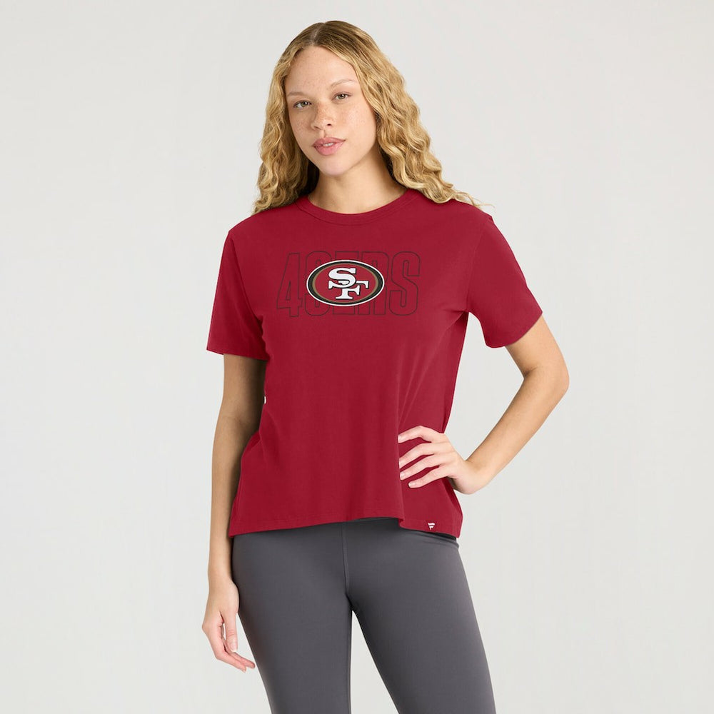 San Francisco 49ers Women's Line Em Up T-Shirt - Scarlet sale