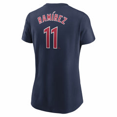 José Ramírez Cleveland Guardians Women's Cooperstown Collection Fuse Name & Number T-Shirt Navy