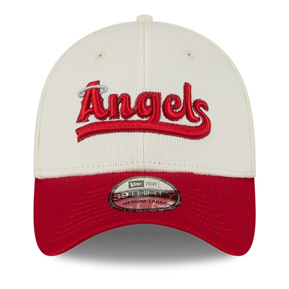 Los Angeles Angels City Connect Batting Practice 39THIRTY Flex Hat Cream/Red