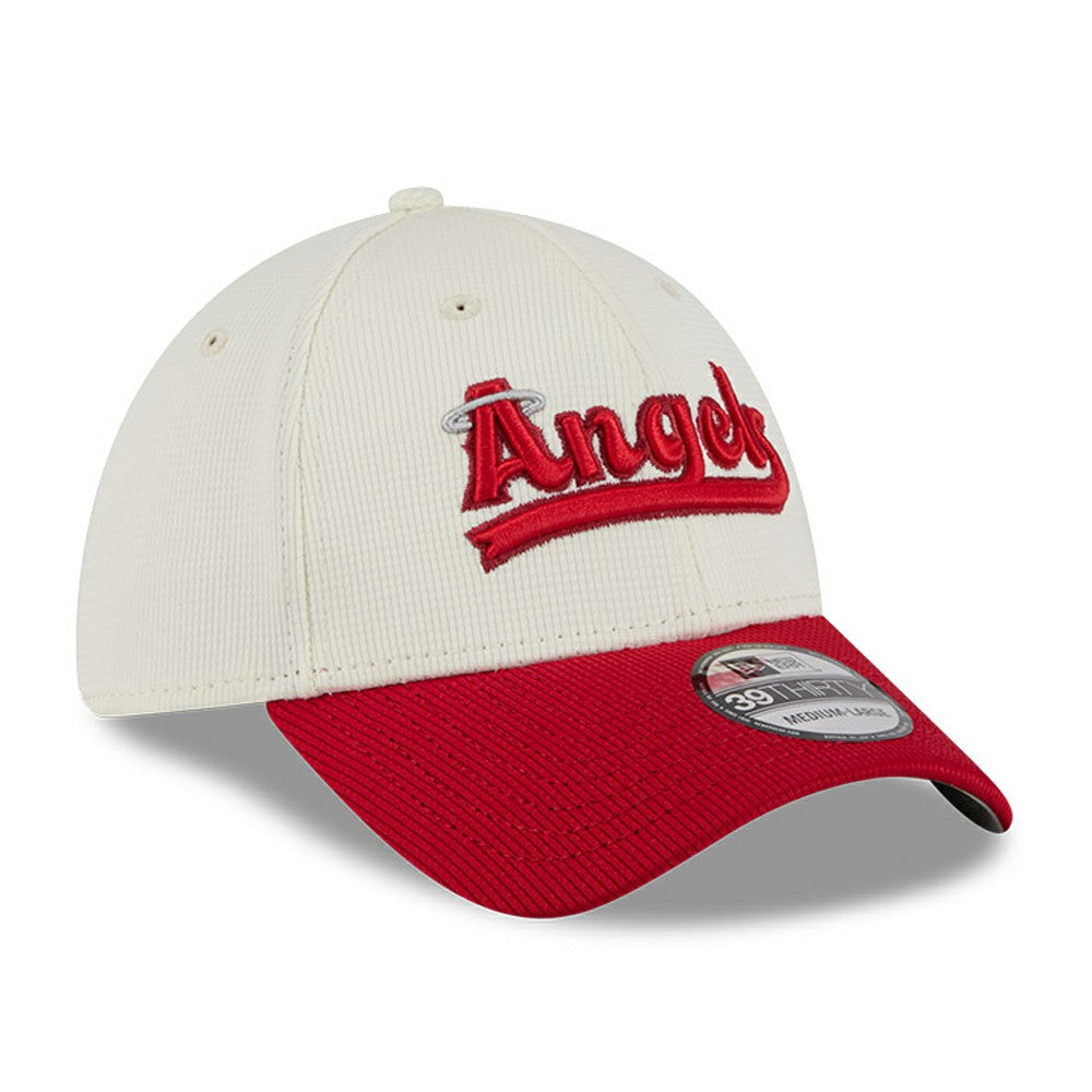 Los Angeles Angels City Connect Batting Practice 39THIRTY Flex Hat Cream/Red