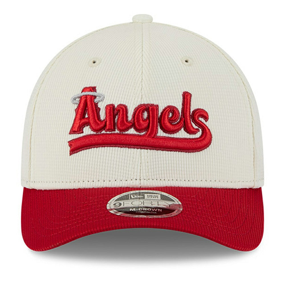 Los Angeles Angels City Connect Batting Practice 9FORTY M-Crown Adjustable Hat Cream/Red